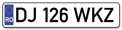 Placuta inmatriculare numar auto  DJ-126-WKZ, DJ 126 WKZ, DJ126WKZ