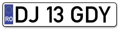 Placuta inmatriculare numar auto  DJ-13-GDY, DJ 13 GDY, DJ13GDY