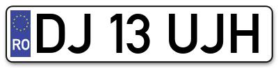 Placuta inmatriculare numar auto  DJ-13-UJH, DJ 13 UJH, DJ13UJH