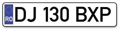 Placuta inmatriculare numar auto  DJ-130-BXP, DJ 130 BXP, DJ130BXP