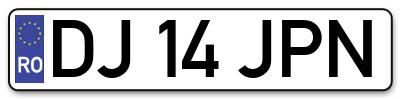 Placuta inmatriculare numar auto  DJ-14-JPN, DJ 14 JPN, DJ14JPN