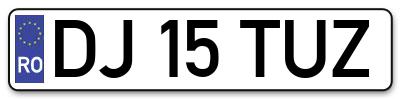 Placuta inmatriculare numar auto  DJ-15-TUZ, DJ 15 TUZ, DJ15TUZ