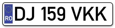 Placuta inmatriculare numar auto  DJ-159-VKK, DJ 159 VKK, DJ159VKK