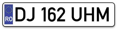 Placuta inmatriculare numar auto  DJ-162-UHM, DJ 162 UHM, DJ162UHM