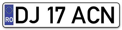 Placuta inmatriculare numar auto  DJ-17-ACN, DJ 17 ACN, DJ17ACN