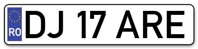 Placuta inmatriculare numar auto  DJ-17-ARE, DJ 17 ARE, DJ17ARE