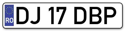 Placuta inmatriculare numar auto  DJ-17-DBP, DJ 17 DBP, DJ17DBP