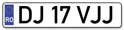 Placuta inmatriculare numar auto  DJ-17-VJJ, DJ 17 VJJ, DJ17VJJ