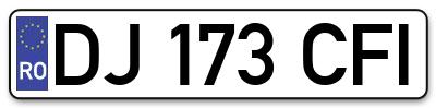 Placuta inmatriculare numar auto  DJ-173-CFI, DJ 173 CFI, DJ173CFI