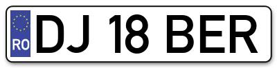 Placuta inmatriculare numar auto  DJ-18-BER, DJ 18 BER, DJ18BER
