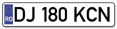 Placuta inmatriculare numar auto  DJ-180-KCN, DJ 180 KCN, DJ180KCN