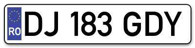 Placuta inmatriculare numar auto  DJ-183-GDY, DJ 183 GDY, DJ183GDY