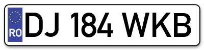 Placuta inmatriculare numar auto  DJ-184-WKB, DJ 184 WKB, DJ184WKB