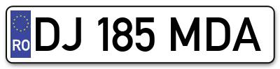 Placuta inmatriculare numar auto  DJ-185-MDA, DJ 185 MDA, DJ185MDA