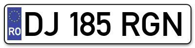 Placuta inmatriculare numar auto  DJ-185-RGN, DJ 185 RGN, DJ185RGN