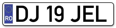Placuta inmatriculare numar auto  DJ-19-JEL, DJ 19 JEL, DJ19JEL