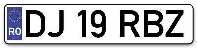 Placuta inmatriculare numar auto  DJ-19-RBZ, DJ 19 RBZ, DJ19RBZ
