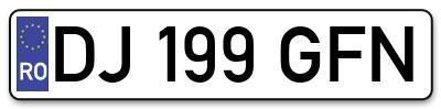 Placuta inmatriculare numar auto  DJ-199-GFN, DJ 199 GFN, DJ199GFN