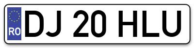 Placuta inmatriculare numar auto  DJ-20-HLU, DJ 20 HLU, DJ20HLU