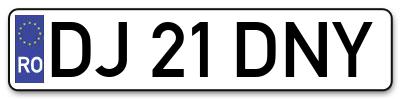 Placuta inmatriculare numar auto  DJ-21-DNY, DJ 21 DNY, DJ21DNY