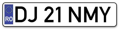 Placuta inmatriculare numar auto  DJ-21-NMY, DJ 21 NMY, DJ21NMY