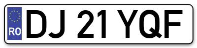 Placuta inmatriculare numar auto  DJ-21-YQF, DJ 21 YQF, DJ21YQF