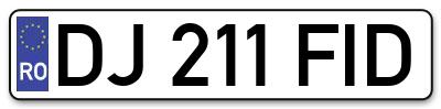 Placuta inmatriculare numar auto  DJ-211-FID, DJ 211 FID, DJ211FID