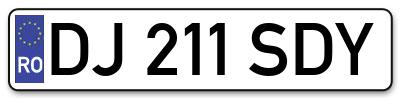 Placuta inmatriculare numar auto  DJ-211-SDY, DJ 211 SDY, DJ211SDY