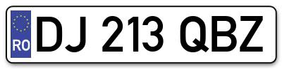 Placuta inmatriculare numar auto  DJ-213-QBZ, DJ 213 QBZ, DJ213QBZ