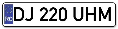 Placuta inmatriculare numar auto  DJ-220-UHM, DJ 220 UHM, DJ220UHM