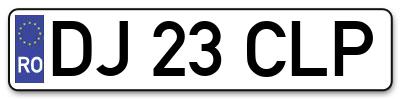 Placuta inmatriculare numar auto  DJ-23-CLP, DJ 23 CLP, DJ23CLP