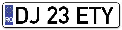Placuta inmatriculare numar auto  DJ-23-ETY, DJ 23 ETY, DJ23ETY