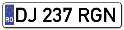 Placuta inmatriculare numar auto  DJ-237-RGN, DJ 237 RGN, DJ237RGN