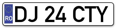 Placuta inmatriculare numar auto  DJ-24-CTY, DJ 24 CTY, DJ24CTY