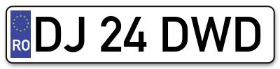 Placuta inmatriculare numar auto  DJ-24-DWD, DJ 24 DWD, DJ24DWD