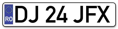 Placuta inmatriculare numar auto  DJ-24-JFX, DJ 24 JFX, DJ24JFX