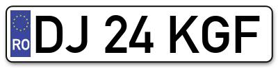 Placuta inmatriculare numar auto  DJ-24-KGF, DJ 24 KGF, DJ24KGF
