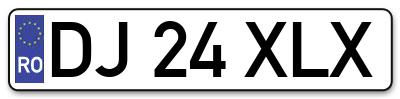 Placuta inmatriculare numar auto  DJ-24-XLX, DJ 24 XLX, DJ24XLX