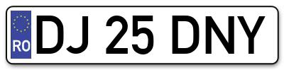 Placuta inmatriculare numar auto  DJ-25-DNY, DJ 25 DNY, DJ25DNY