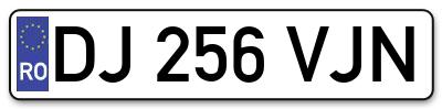 Placuta inmatriculare numar auto  DJ-256-VJN, DJ 256 VJN, DJ256VJN