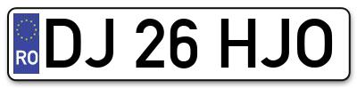 Placuta inmatriculare numar auto  DJ-26-HJO, DJ 26 HJO, DJ26HJO