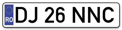 Placuta inmatriculare numar auto  DJ-26-NNC, DJ 26 NNC, DJ26NNC