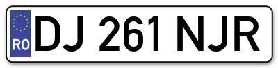 Placuta inmatriculare numar auto  DJ-261-NJR, DJ 261 NJR, DJ261NJR