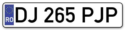 Placuta inmatriculare numar auto  DJ-265-PJP, DJ 265 PJP, DJ265PJP