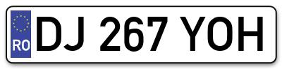 Placuta inmatriculare numar auto  DJ-267-YOH, DJ 267 YOH, DJ267YOH