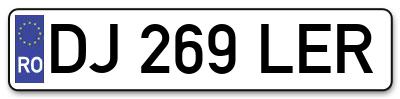 Placuta inmatriculare numar auto  DJ-269-LER, DJ 269 LER, DJ269LER