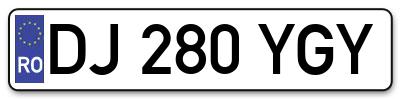 Placuta inmatriculare numar auto  DJ-280-YGY, DJ 280 YGY, DJ280YGY