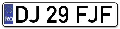 Placuta inmatriculare numar auto  DJ-29-FJF, DJ 29 FJF, DJ29FJF