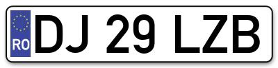 Placuta inmatriculare numar auto  DJ-29-LZB, DJ 29 LZB, DJ29LZB