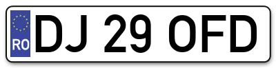 Placuta inmatriculare numar auto  DJ-29-OFD, DJ 29 OFD, DJ29OFD